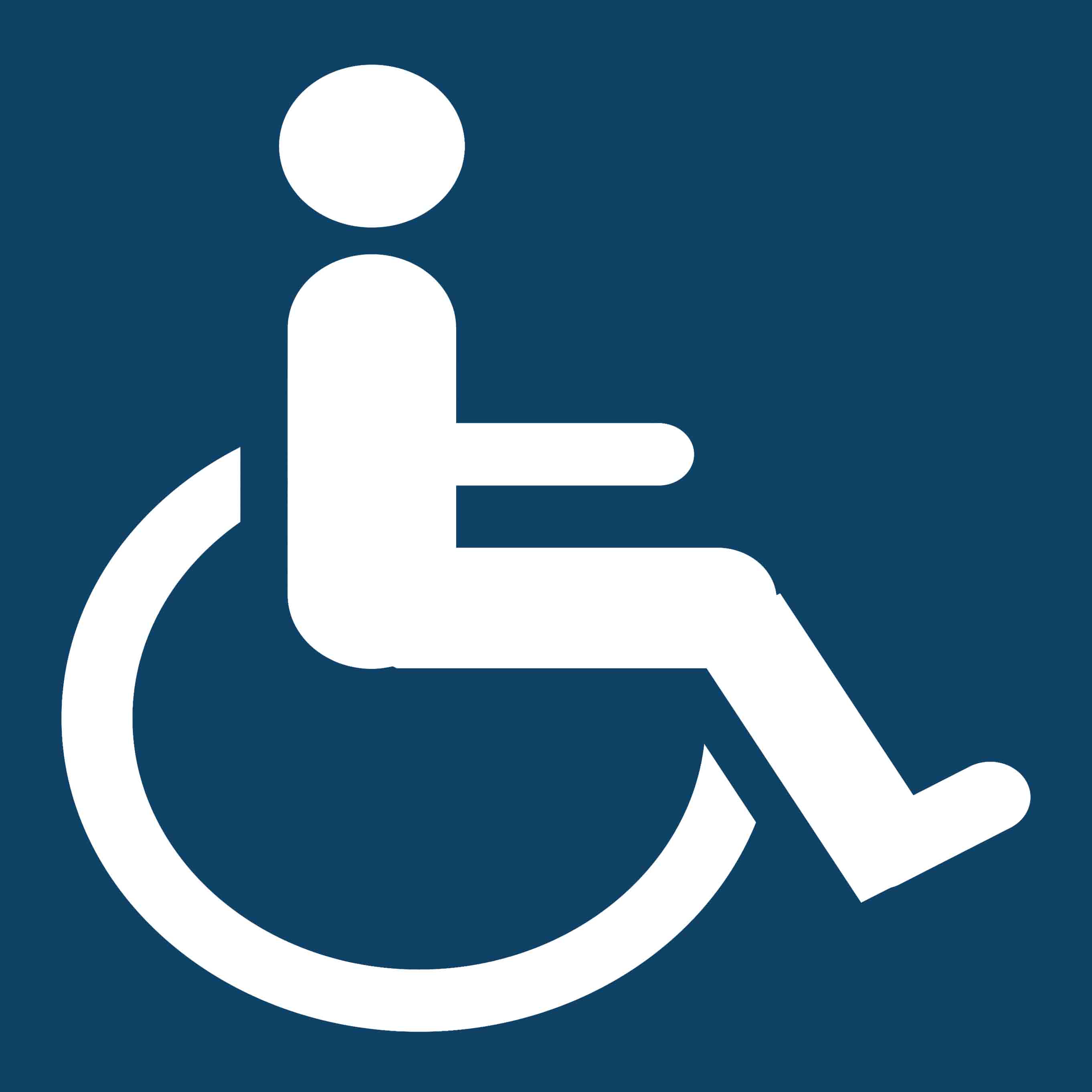 Handicap symbol blue wheelchair sign